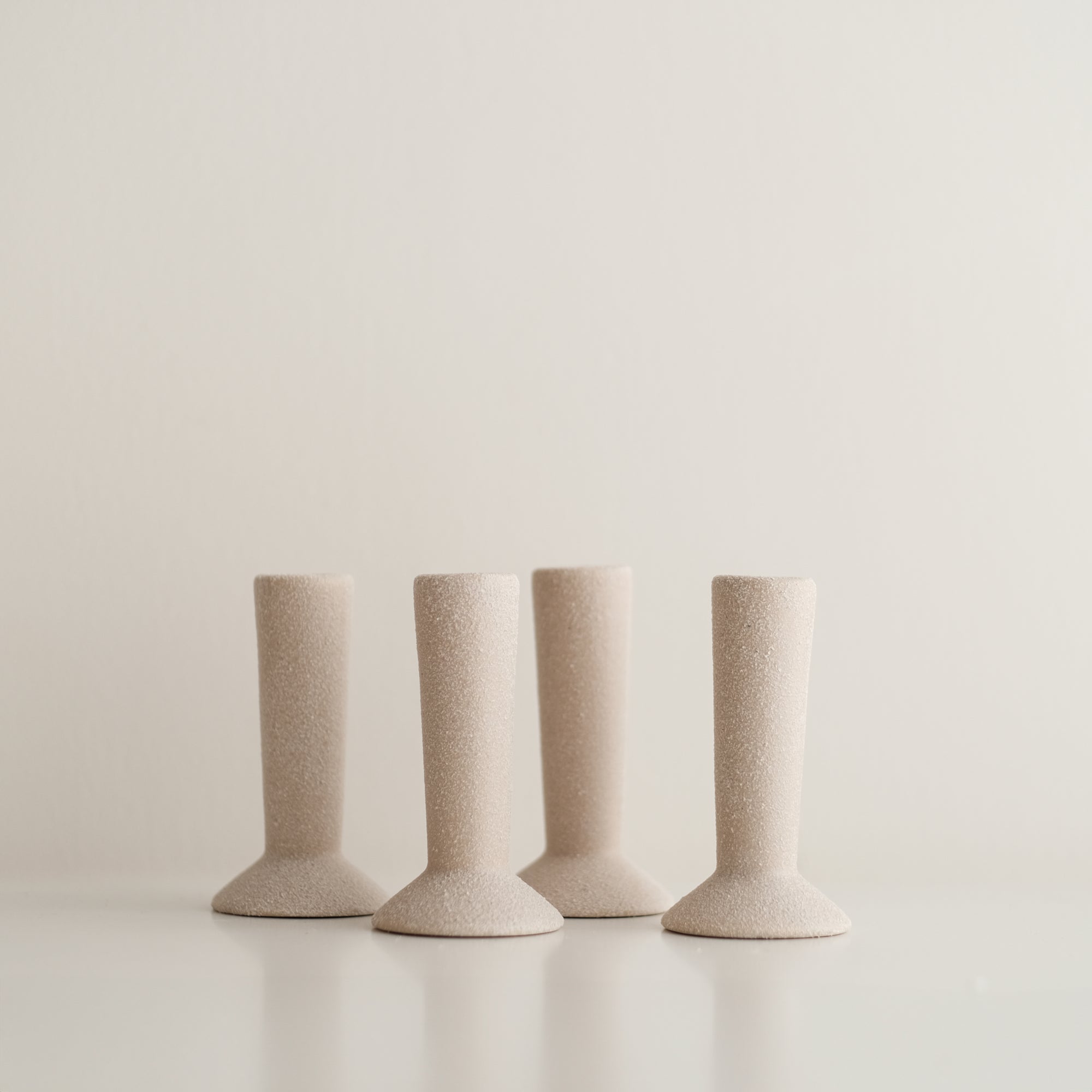 Sandy Beige Ceramic Candle Holder (Pack of 4)