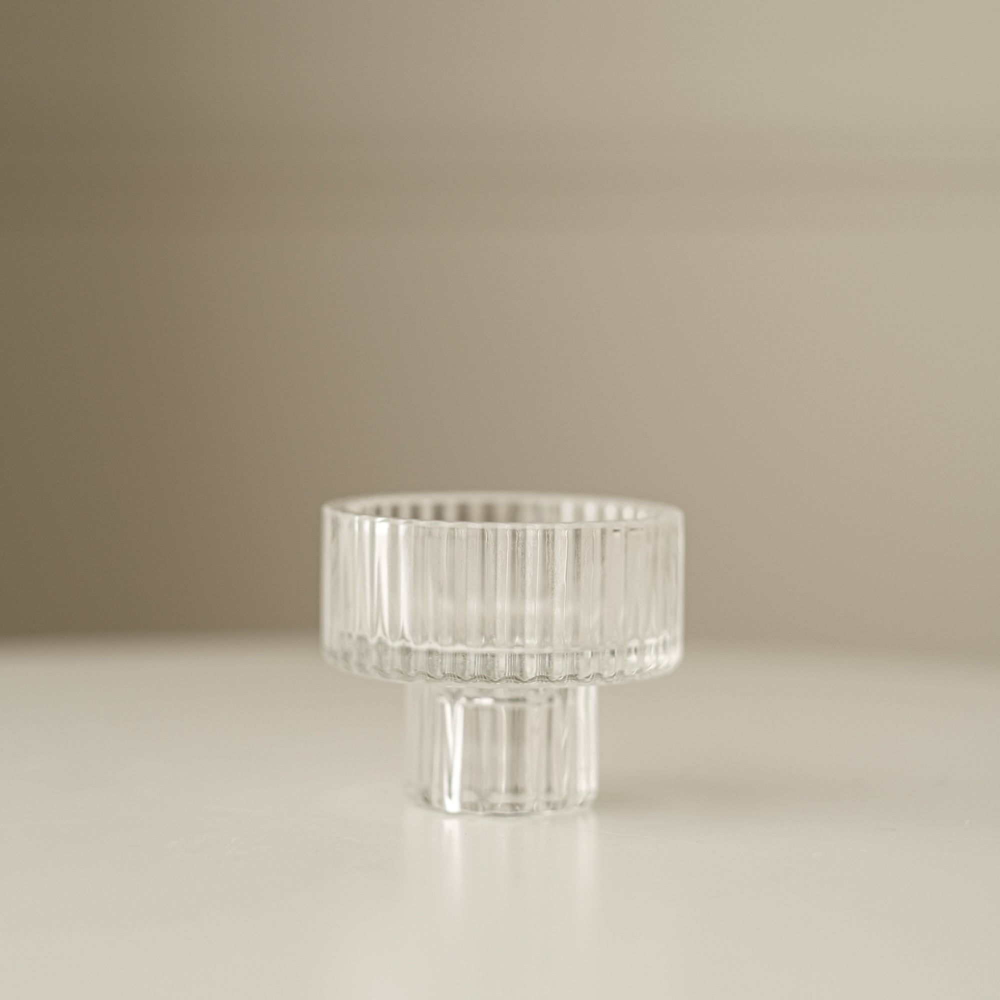 Ridged Glass Candle Holder (Pack of 10)
