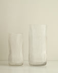 Ridged Pillar Glass Vase
