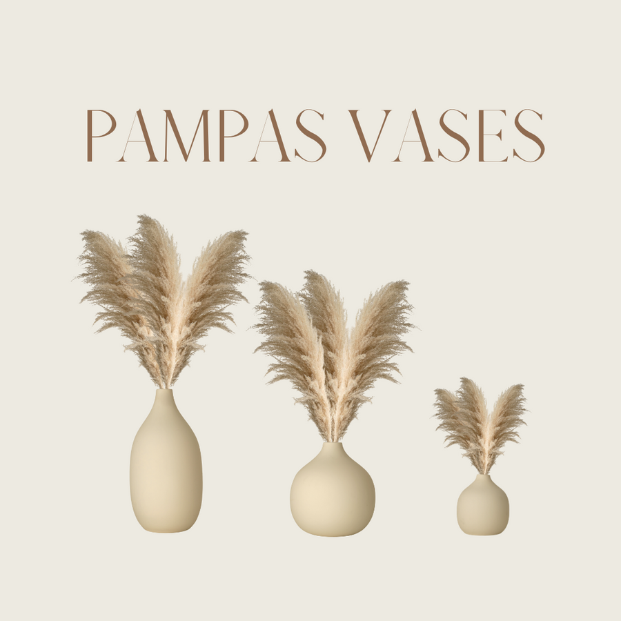 Bohemian Pampas Statement Vase | Round