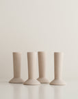 Sandy Beige Ceramic Candle Holder (Pack of 4)