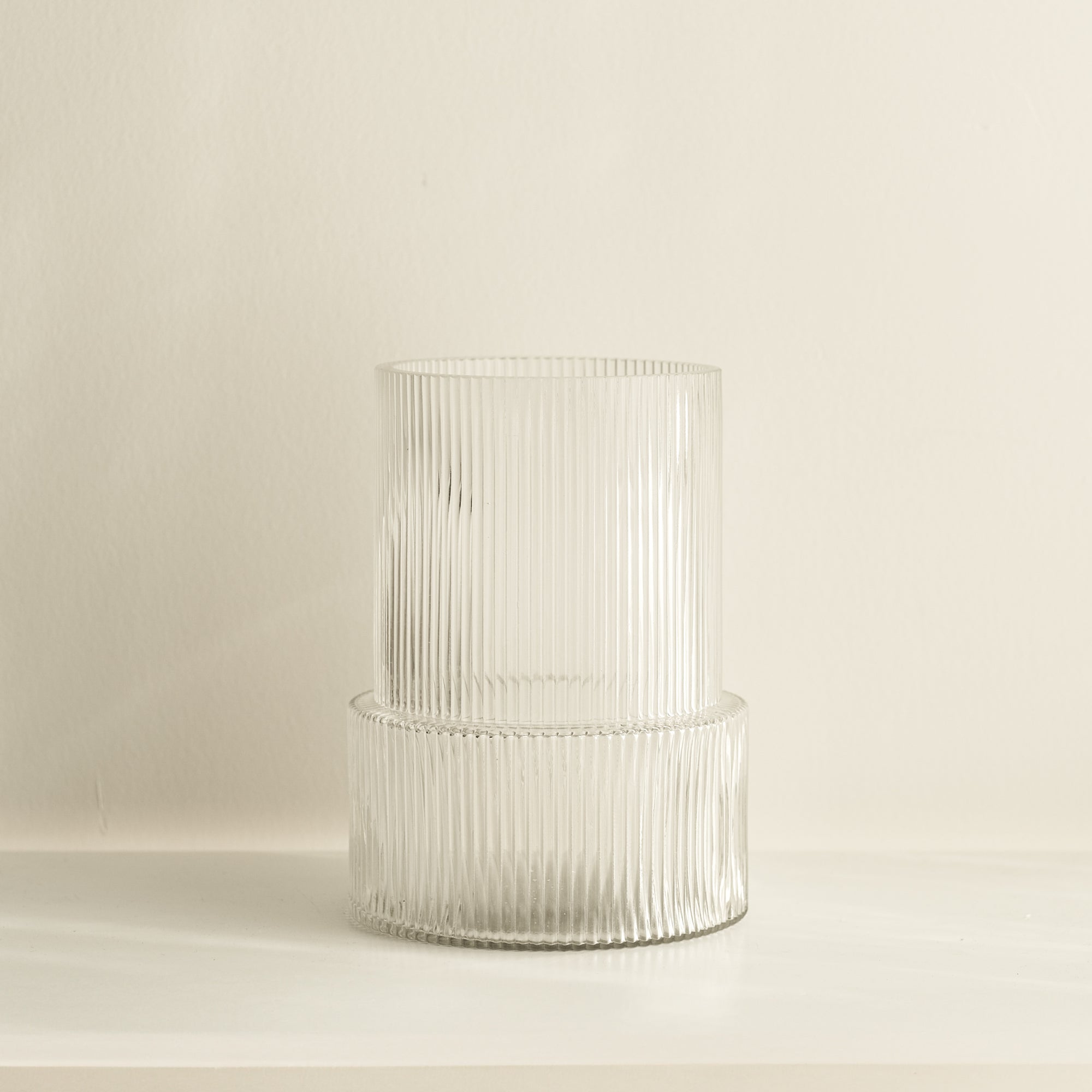 Ridged Glass Vase