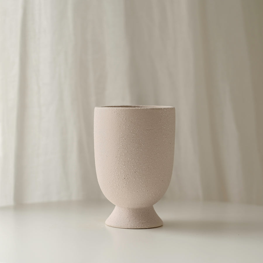 Textured U Shape Ceramic Vase