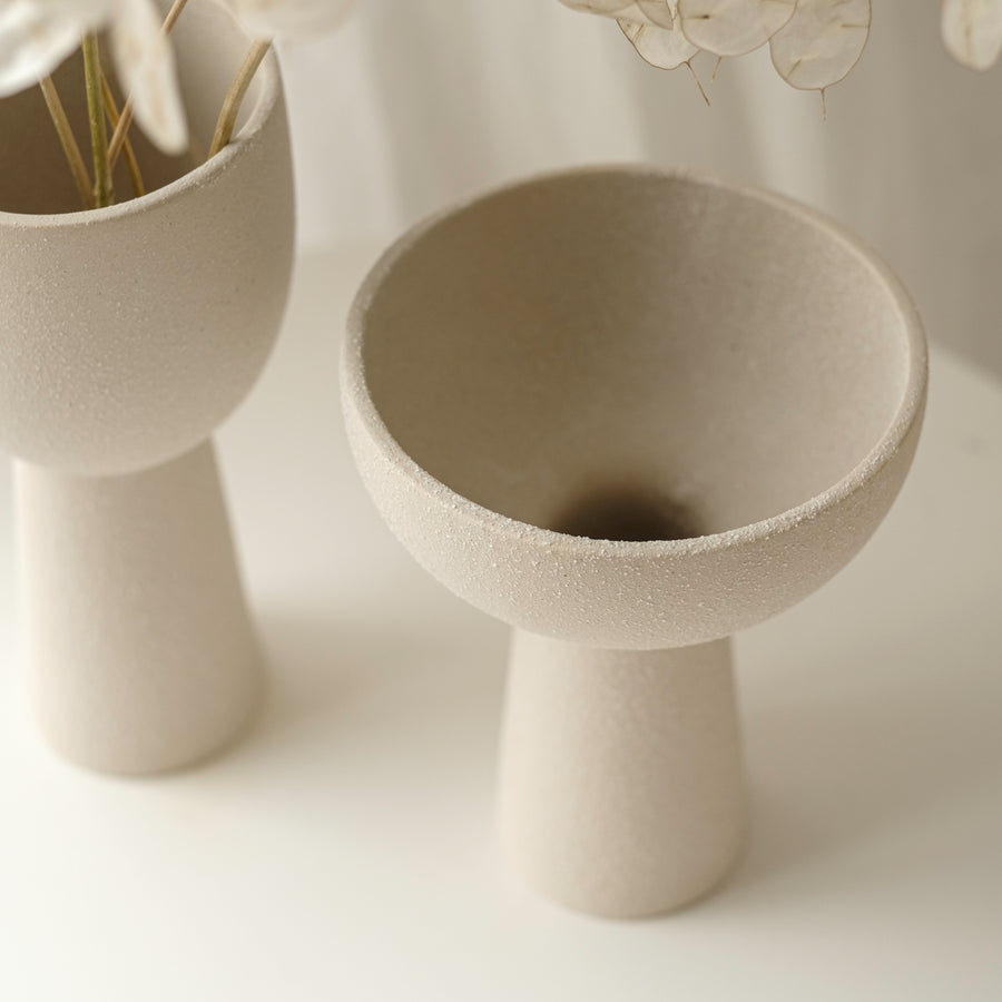 Lotus Pedestal Ceramic Vases