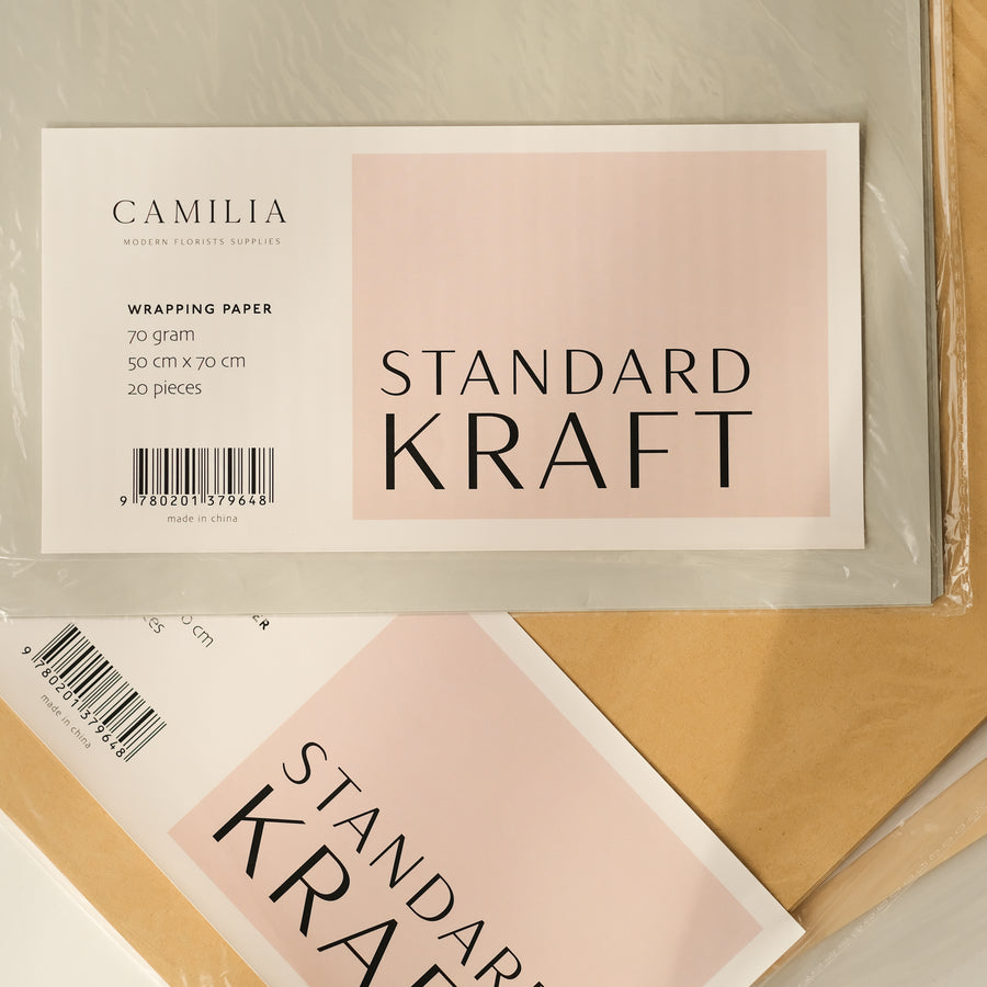20 pcs Camilia Standard Kraft Wrapping Paper (Large Size)