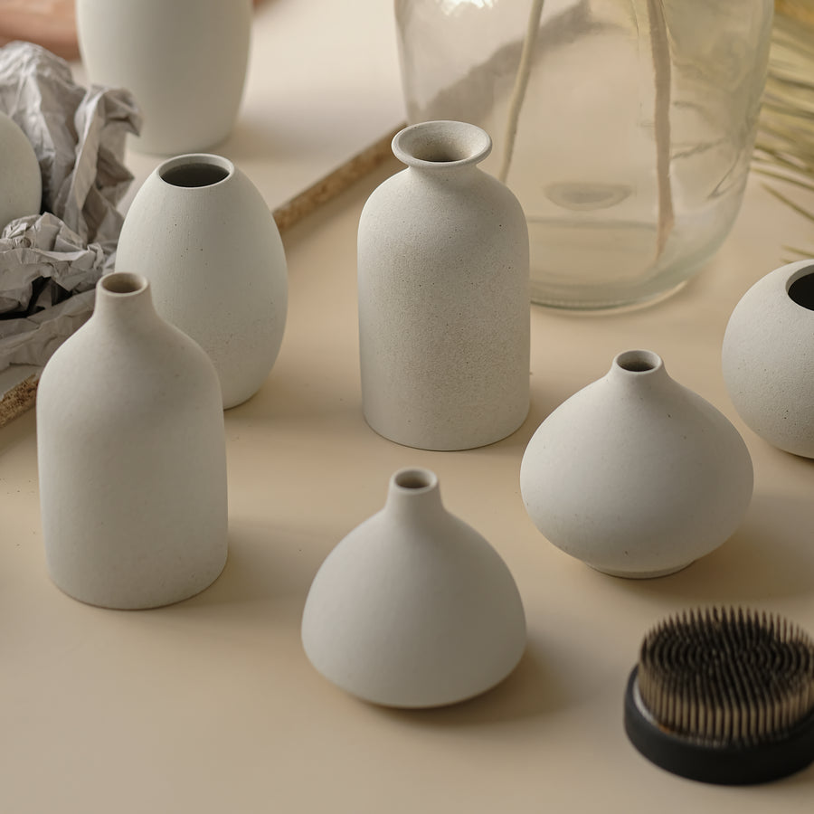 Natural Ceramic Bud Vase, Camilia Supply