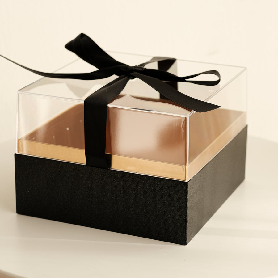 Gold Flower Box with Acrylic Window