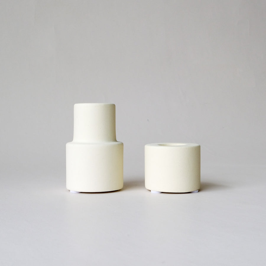 Creamy White Ceramic Candle Holder (Pack of 10)